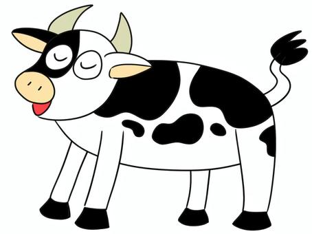 牛のイラスト 牛,動物,生き物,うし,牧場,アニマル,ウシ,哺乳類,白黒,カウのイラスト素材