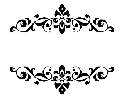 手描きのゴシックフレーム 装飾,ゴシック,フレーム,黒,西洋,見出し,曲線,ワンポイント,単色,あしらいのイラスト素材