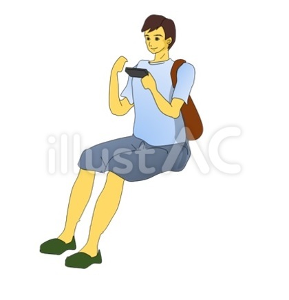 スマホゲームで遊ぶ男性