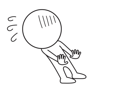 絶対無理拒否 棒人間,拒否,線画,シンプル,ゆるいのイラスト素材