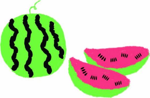 Illustration, watermelon, summer, fruit, JPG and AI