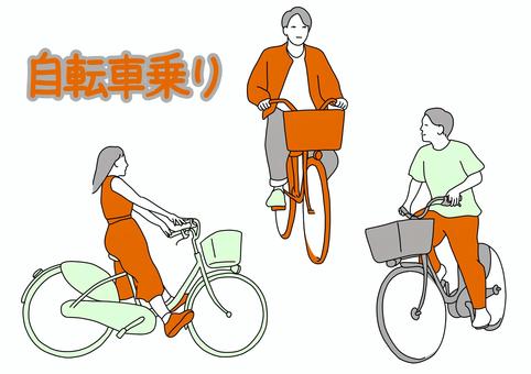 自転車に乗る男女 自転車に乗る男女 自転車,サイクリング,人,立ち漕ぎ,男性,女性,横から,前から,乗る,交通のイラスト素材