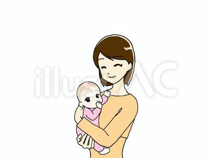 赤ちゃんを抱くママ_上半身④