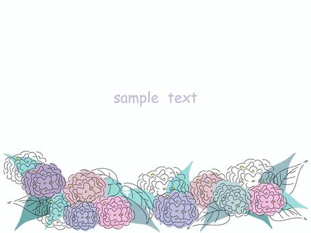 Illustration, frame, hydrangea, rainy season, 