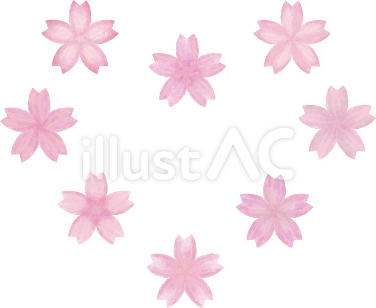 桜05_01 桜,ハート,フレームのイラスト素材