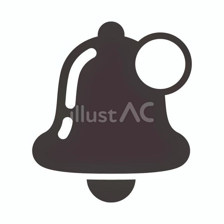 ベルの通知3(新着○件/モノクロ1色) ベル,通知,アイコンのイラスト素材