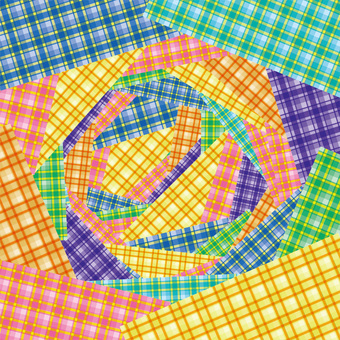 パッチワーク　　 パッチワーク,チェック柄,つぎはぎ,重なる,ピンク,線,交差,背景のイラスト素材