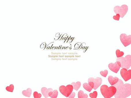 バレンタイン、ハートのフレーム、背景02 バレンタイン,ハート,背景,フレーム,水彩,手描き,壁紙,枠,飾り枠,ピンクのイラスト素材