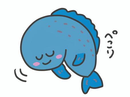 お辞儀をするおさかな お辞儀,魚,青,海鮮,魚介,海,ありがとう,お礼,感謝,丁寧のイラスト素材