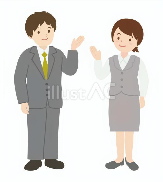 会社員_案内1 男性,女性,事務のイラスト素材