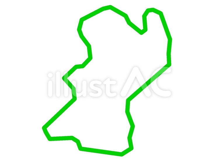 線画の熊本県の日本地図ピースアイコン 熊本県,日本地図,地図のイラスト素材