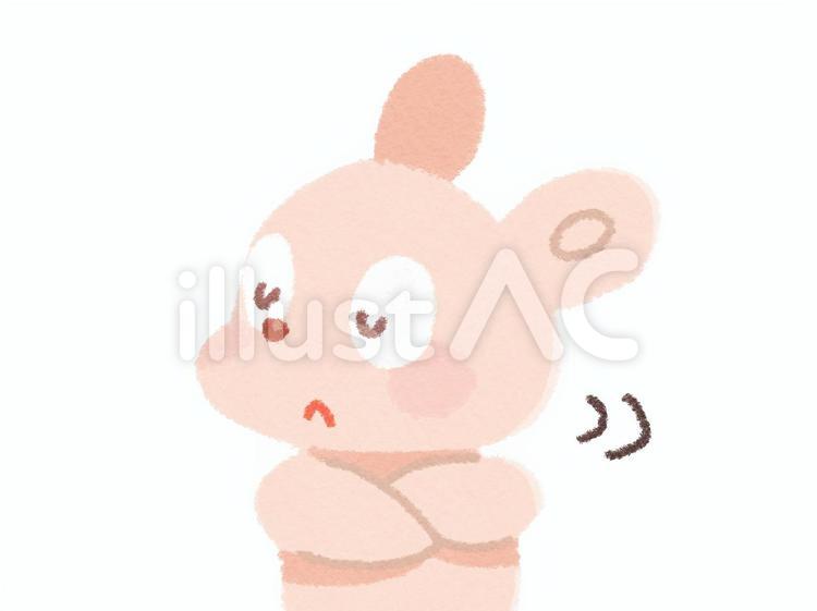 機嫌のわるいうさぎのイラスト 拒否,反対,無理のイラスト素材
