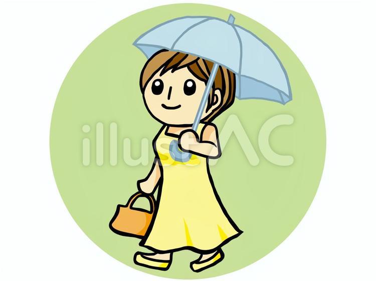 日傘を使おう 女性,日傘,差すのイラスト素材