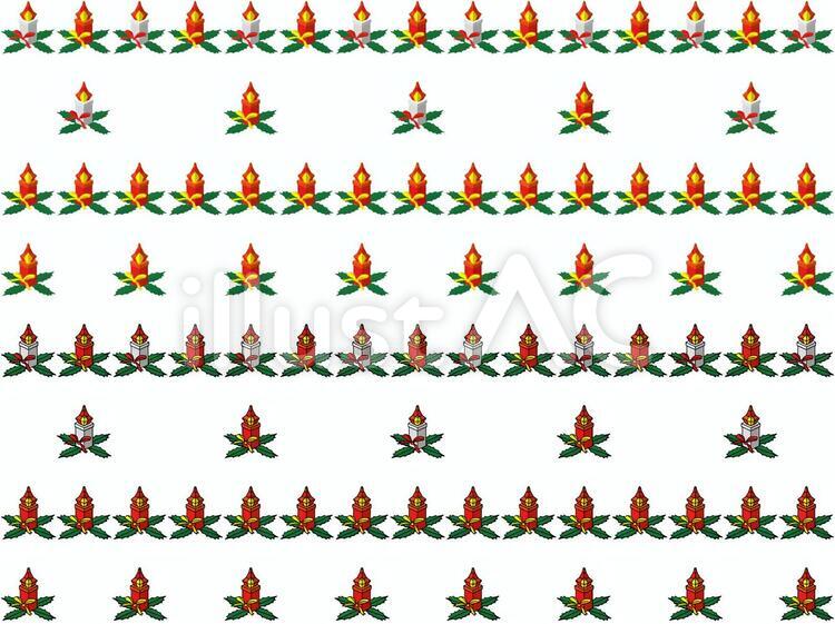 キャンドル罫線(交互) キャンドル,クリスマス,モミの葉のイラスト素材