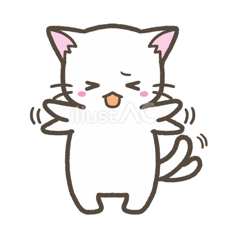 ジタバタする白猫イラスト - No: 23221730｜無料イラスト・フリー素材なら「イラストAC」