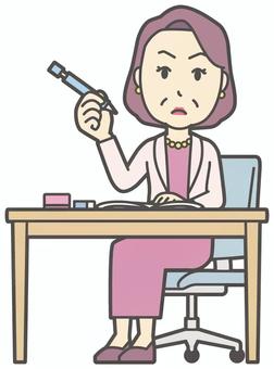  お金持ちマダム-068-全身 おばさん,学ぶ,スクール,中年,女性,富裕層,マダム,裕福,お金持ち,ミセスのイラスト素材