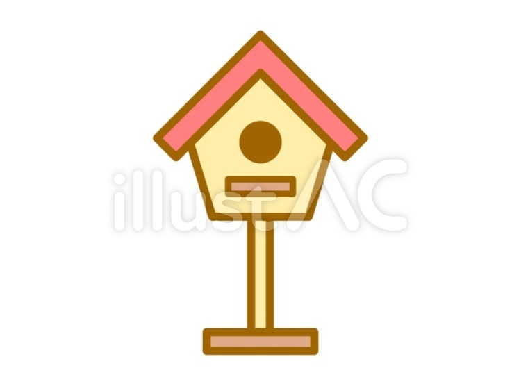 巣箱　赤 巣箱,巣,工作のイラスト素材