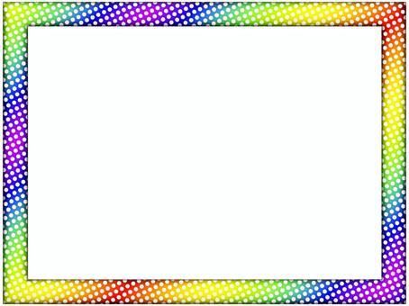 水玉模様のフレ−ム　虹色 水玉,ドット,柄,パターン,模様,フレ−ム,ポストカード,メッセージカード,飾り枠,あしらいのイラスト素材