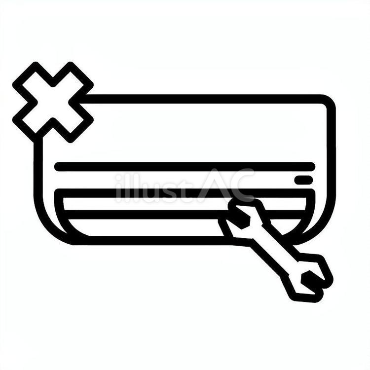 エアコン修理01 エアコン,修理,故障のイラスト素材