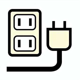 コンセント_4c コンセント,プラグ,差込口,ソケット,アイコン,イラスト,カラーのイラスト素材