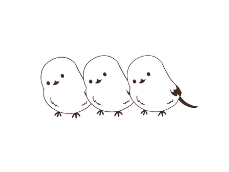 首をかしげるシマエナガ シマエナガ,鳥,かわいい,白,群れ,並ぶのイラスト素材