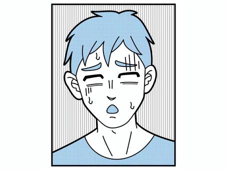 漫画風　絶望男性 人物,漫画,漫画風,コミック,コミック風,コマ,線画,手書き,男性,男のイラスト素材