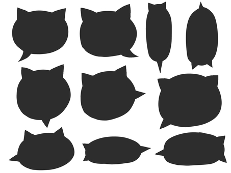 黒猫の吹き出しセット