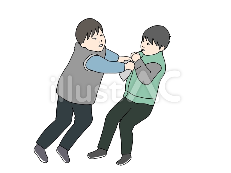 取り合いをする男子 男子,男の子,取り合いのイラスト素材