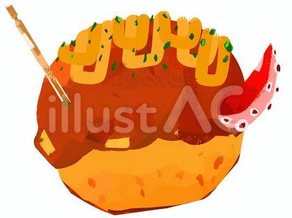 爪楊枝とタコが飛び出すたこ焼き
