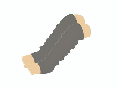 レッグウォーマー、グレー