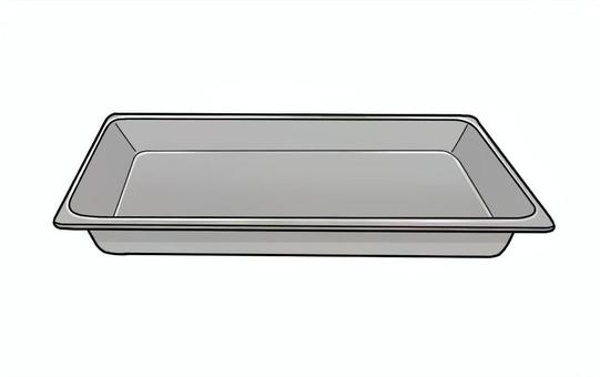 スチコン用浅型バットのイラスト スチコン,バット,ステンレス,厨房,調理,業務用,給食,大量調理のイラスト素材