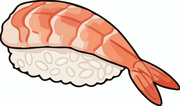 海老のお寿司 寿司,酢飯,ご飯,ライス,高級,魚,ランチ,ディナー,ベクター,海老のイラスト素材