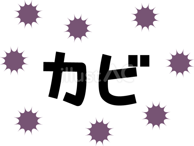 カビの文字とイラスト カビ,細菌,文字のイラスト素材
