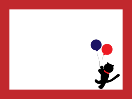 黑猫和气球, 黑猫, 气球, 框架, JPG 和 PNG