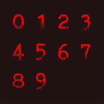 血で書かれた数字 数字,フォント,ナンバー,番号,字,1,2,3,4,5のイラスト素材