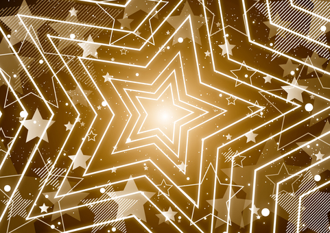 ゴールドのサイバー系のスターの背景素材 星,宇宙,サイバー,ポップ,光,ゴールド,背景のイラスト素材
