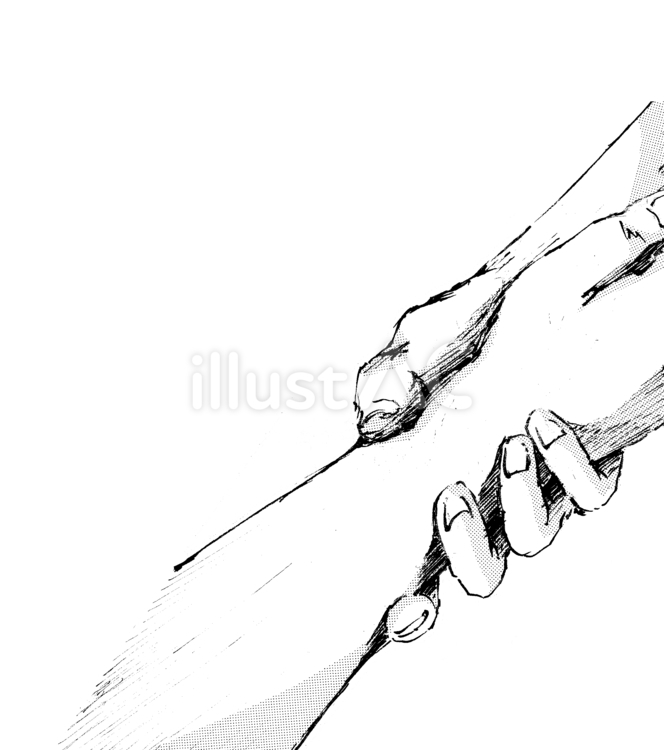 手を握る 手,腕,線画のイラスト素材