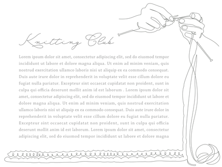 編み物をする手 ニット 一筆書き PPT 手,両手,編み物,棒編み,棒針編み,ニット,マフラー,セーター,毛,羊毛のイラスト素材