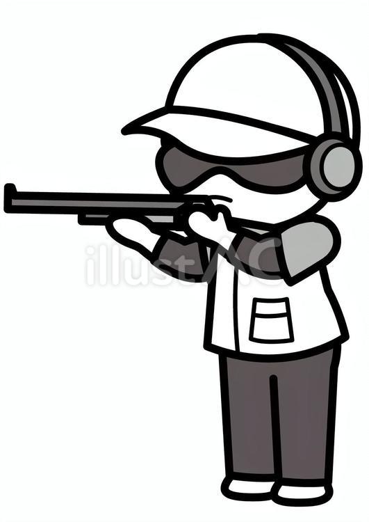クレー射撃2-2c クレー射撃,射撃,ライフルのイラスト素材