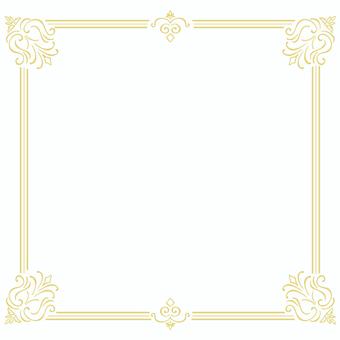 アンティークな正方形フレーム　手描き フレーム,正方形,スクエア,飾り枠,シンプル,アンティーク,ビンテージ,エレガント,豪華,綺麗のイラスト素材