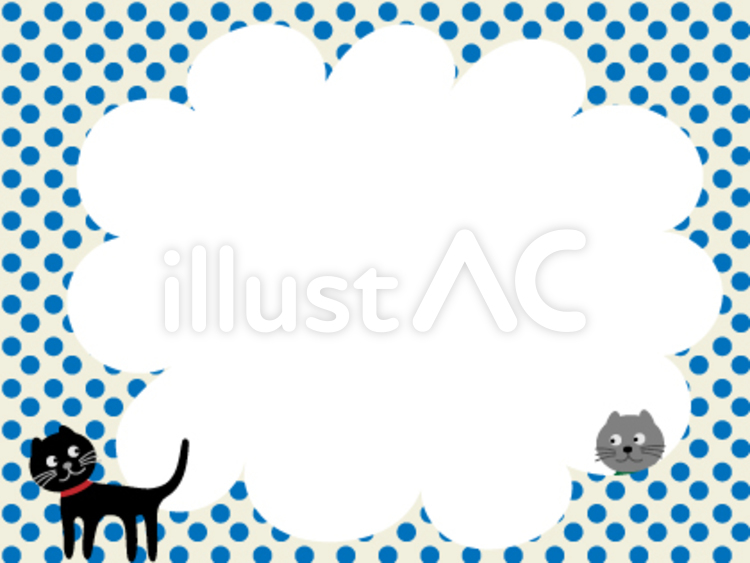 おもしろ黒猫さんのフレーム 動物,黒猫,かわいいのイラスト素材
