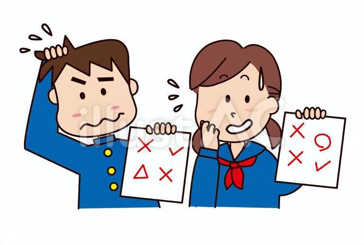 イマイチ点中学生 赤点,気まずい,中学生のイラスト素材