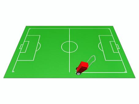 サッカーピッチにラインカー サッカーピッチ,ピッチ,ラインカー,フィールド,サッカー,グラウンド,フットボール,サッカーコート,ラインパウダー,体育のイラスト素材