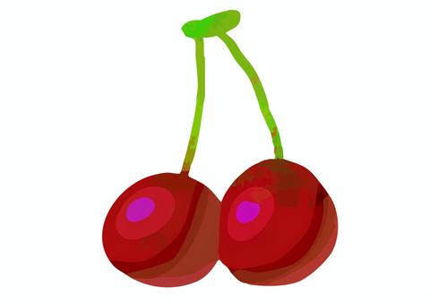 さくらんぼ 手描き さくらんぼ 手描き 果物,手描き,かわいい,食べ物,フルーツ,さくらんぼ,チェリーのイラスト素材