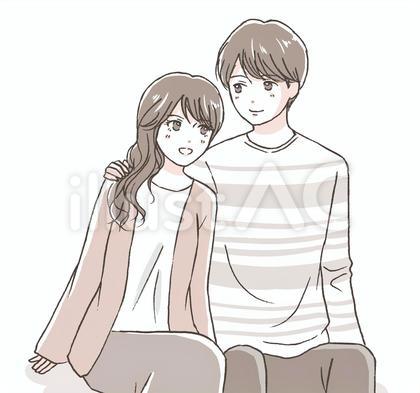 男性の肩にもたれかかる女性(上半身)