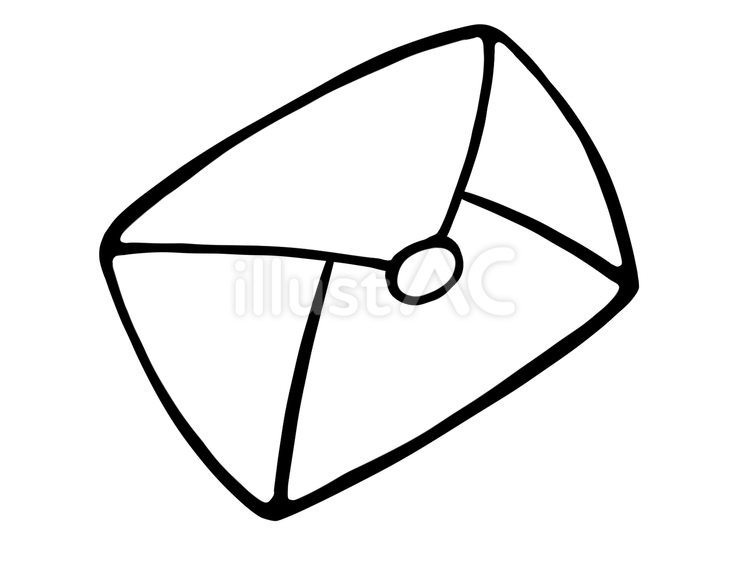 膨らんだ封筒　線画 封筒,手紙,分厚いのイラスト素材