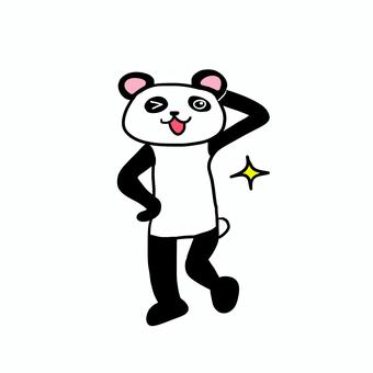 ポーズを取るモデルのパンダ パンダ,動物,キャラのイラスト素材