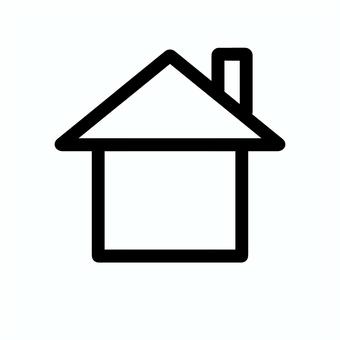 煙突のある家の線画