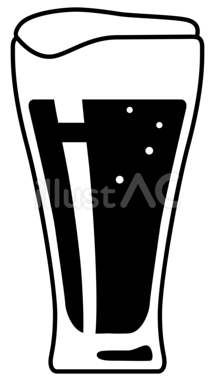 アイコン ビール グラス 黒