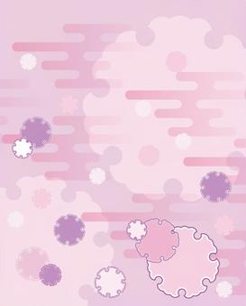 インスタ用和柄背景 雪輪のピンク 背景,和風,和柄,雪輪,ピンク,かすみ,冬,日本,伝統,和モダンのイラスト素材